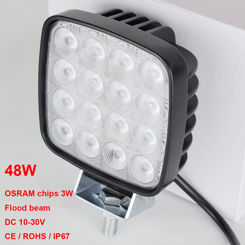4 Inch LED Flood Work Light 48 W 12 V / 24 V