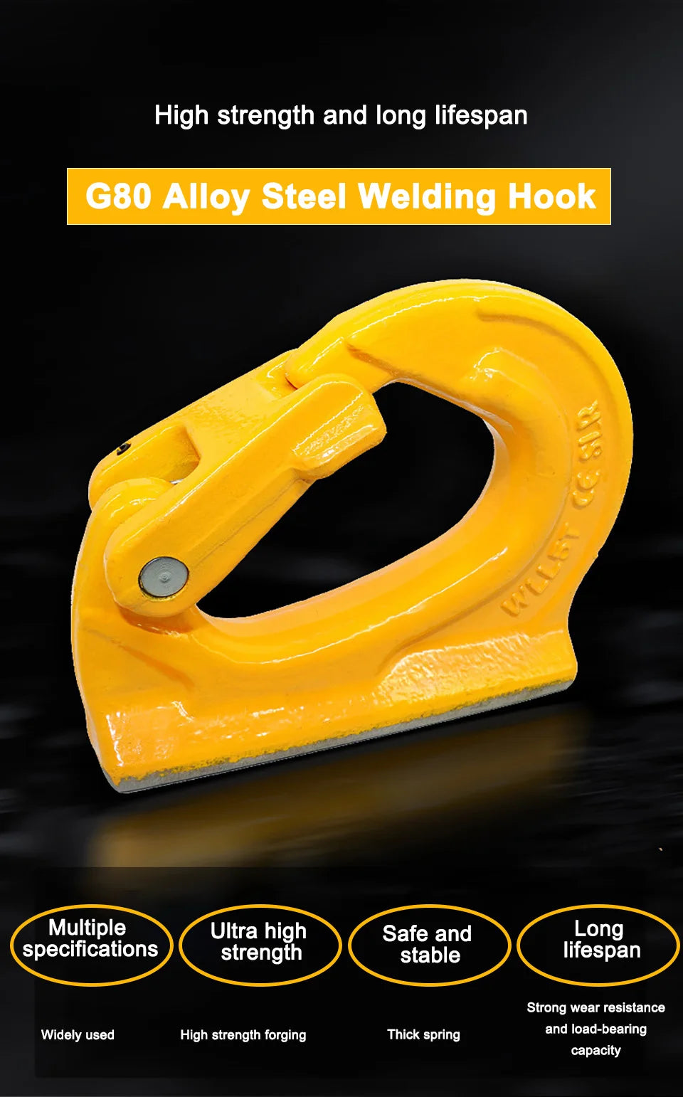 G80 Alloy Steel Excavator Welding Lifting Hook Bucket Mount